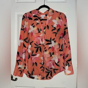 Liz Claiborne Button Down Floral Blouse Medium